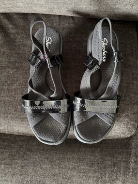 Skechers Black Slingback Sandals with Memoryfoam